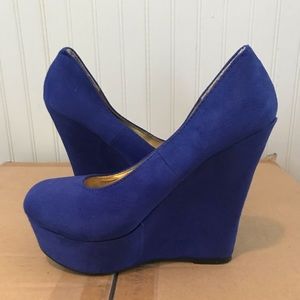 Mossimo- Royal blue wedge heels